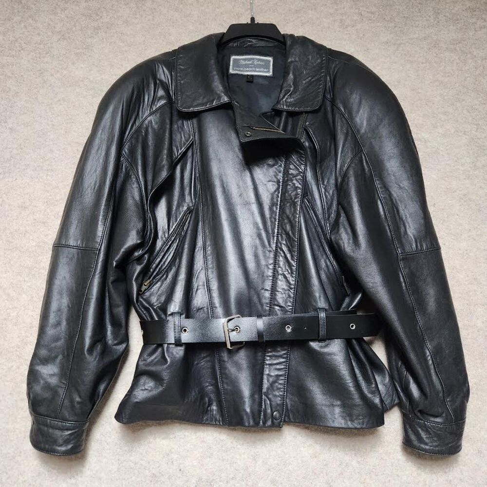 Vintage Michael Hoban for North Beach Leather 80"s Jacket Size 9/10 Medium